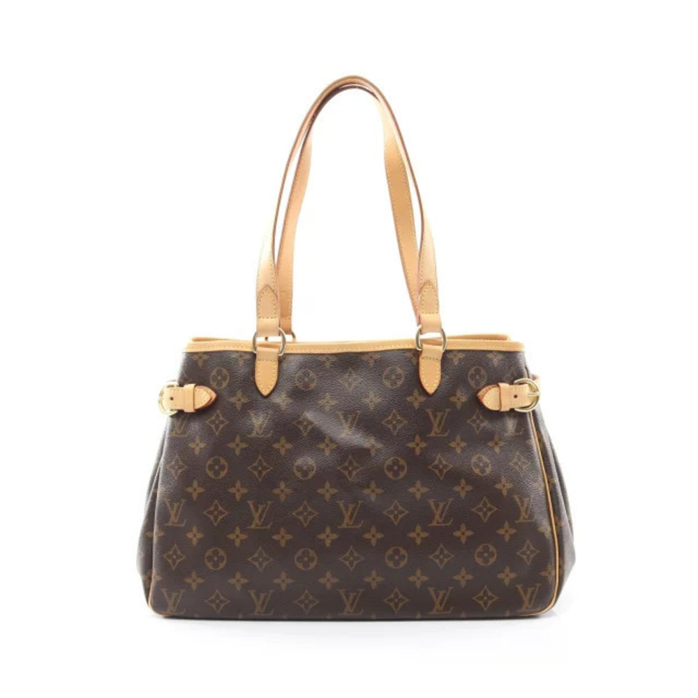 Louis Vuitton Batignolles Horizontal Monogram Shoulder Bag Canvas Leather Brown